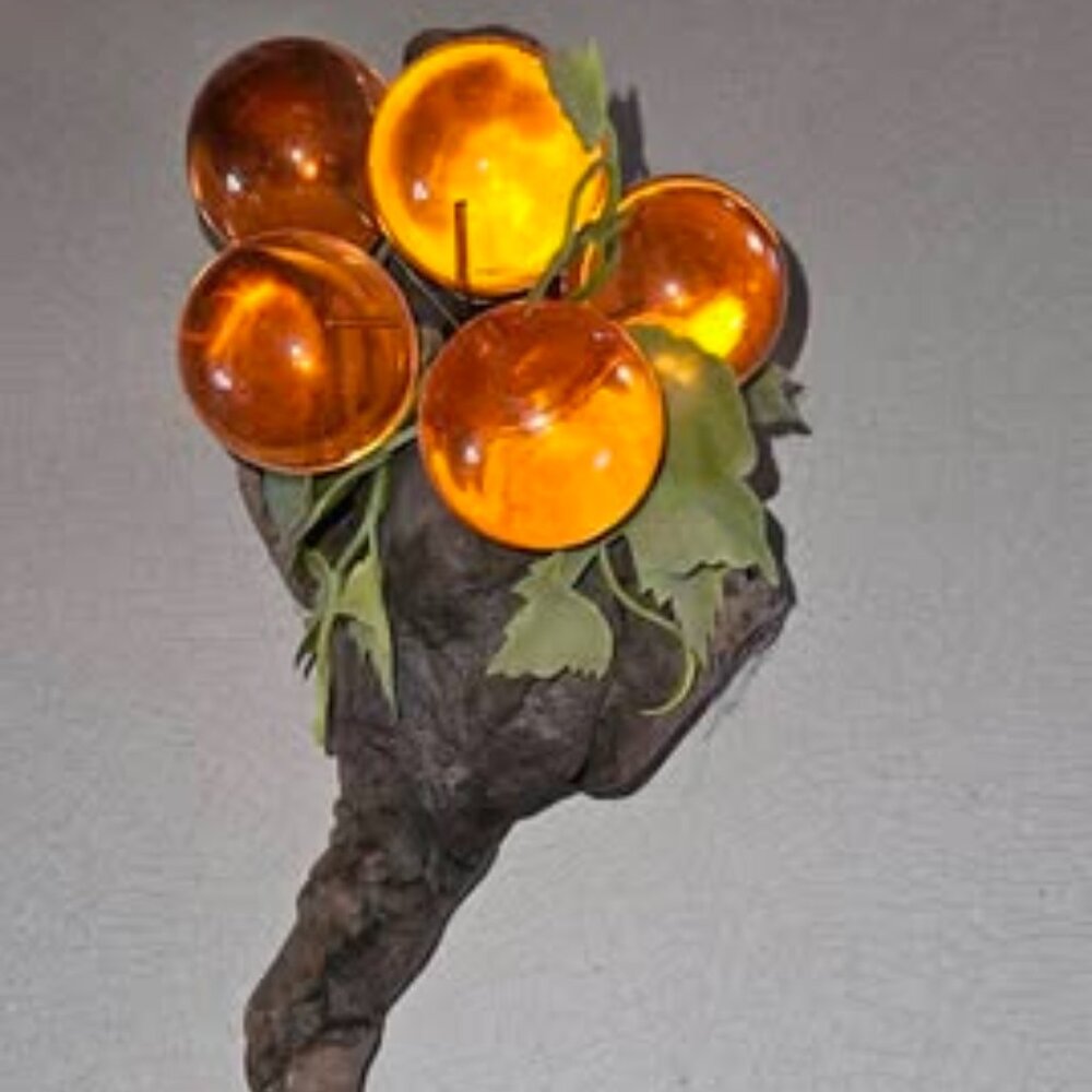 mid-century modern orange lucite grape cluster